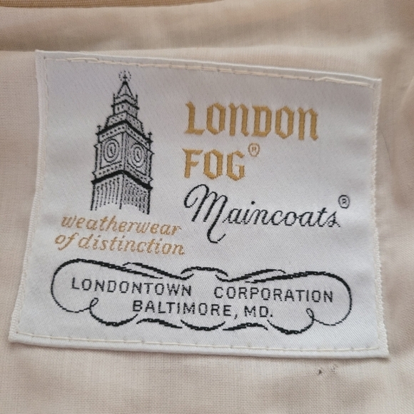 London Fog Vintage Khaki Hooded Trench Coat - Picture 7 of 8